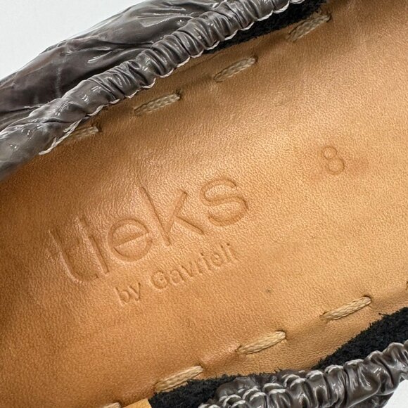 Tieks By Gavrieli Grey Croc Print Ballet Flats Womens Size 8 Leather Comfort - Picture 10 of 11